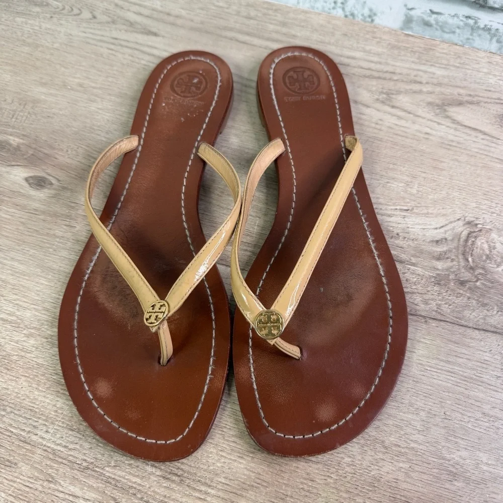 Tory Burch Brown and‎ Tan Leather Sandals